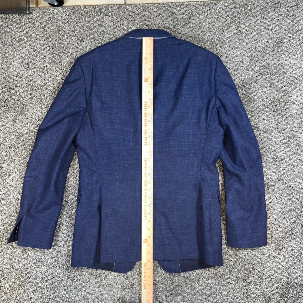 Banana Republic Vitale Barberis Canonico Blue Wool Silk Linen Blazer 44R